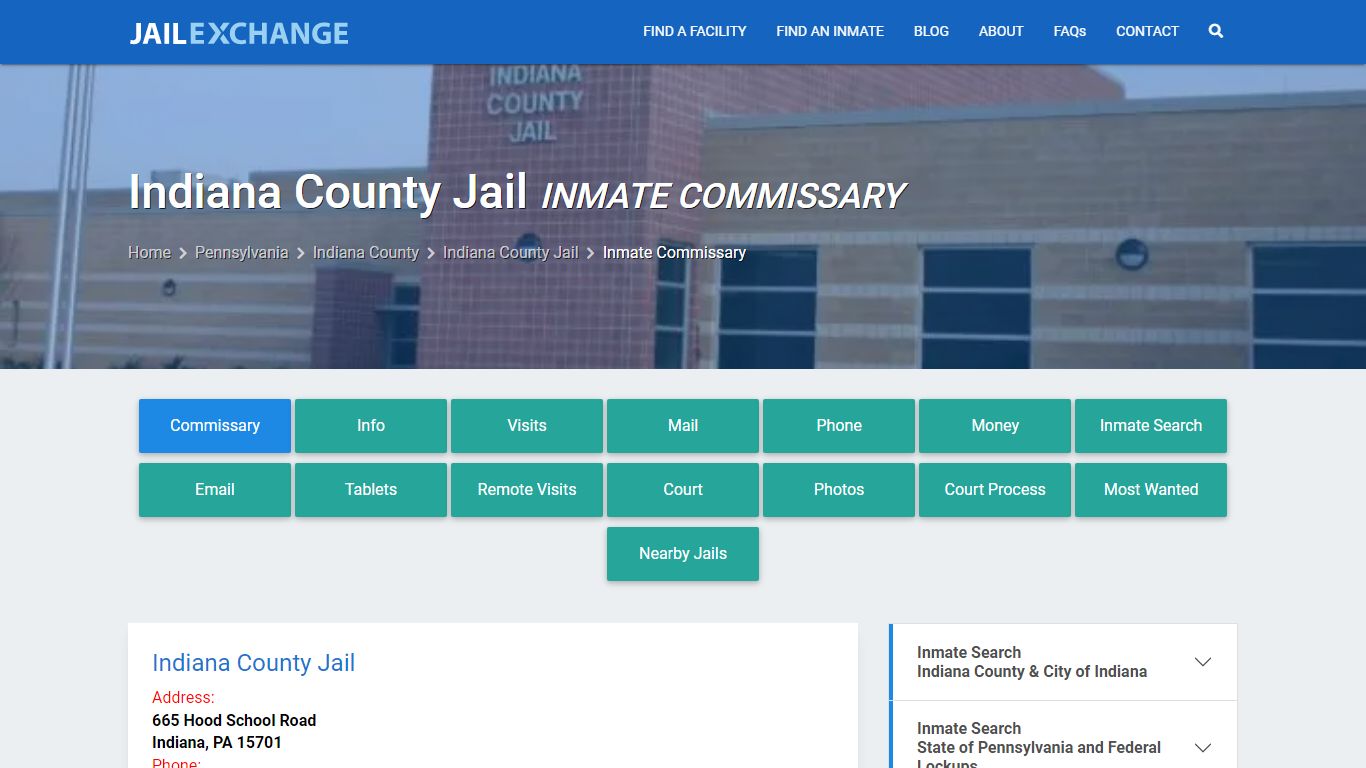 Inmate Commissary, Care Packs - Indiana County Jail, PA